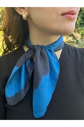 دستمال گردن آبی زنانه ابریشم Likya Atelier - کد 933397521