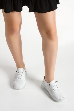 کفش کژوال سفید زنانه چرم خالص MOKKASHOES - کد 925065909