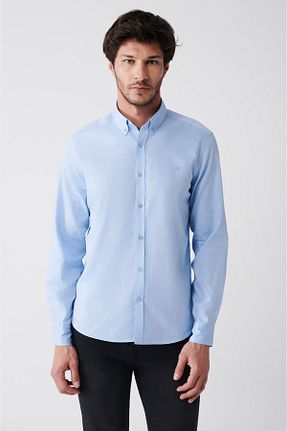 پیراهن آبی مردانه رگولار Avva - کد 686790893