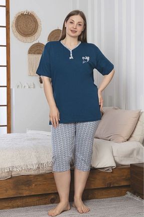 ست لباس راحتی سایز بزرگ رنگی زنانه طرح دار Farya Home - کد 933451291