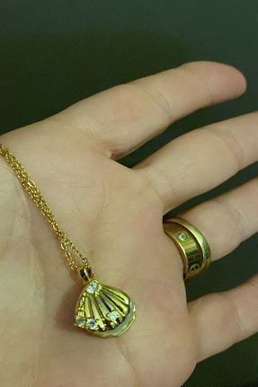 گردنبند استیل ( فولاد ) زرد زنانه استیل (فولاد) DLK TAKI - کد 933435195