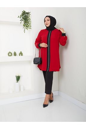 تونیک حجاب قرمز زنانه پلی استر Doque - کد 836066982