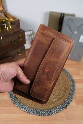 کیف دستی قهوه ای ابعاد بزرگ Norvi Leather - کد 933535455