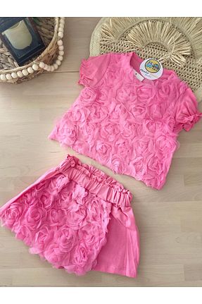 ست بالاتنه و پائین تنه صورتی بچه گانه جین Marka Sensin Kids - کد 933534532
