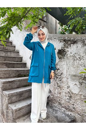 کت اسپرت آبی زنانه رگولار Meryemce Butik - کد 901327364