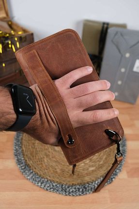 کیف دستی قهوه ای ابعاد بزرگ Norvi Leather - کد 933535455