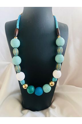گردنبند جواهر فیروزه ای زنانه منجق COCOSH TAKI - کد 933544164