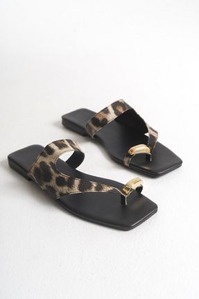 دمپائی قهوه ای زنانه چرم مصنوعی Liza Shoes - کد 933552430