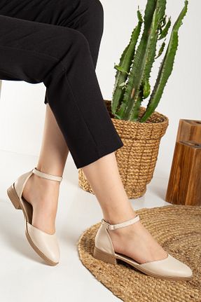 کفش کلاسیک بژ زنانه چرم مصنوعی Abay Shoes - کد 934278628