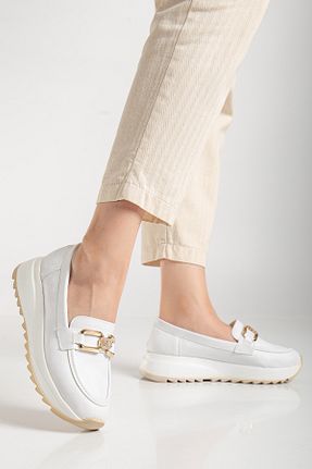 کفش کژوال سفید زنانه چرم مصنوعی Guneç SHOES - کد 933574409