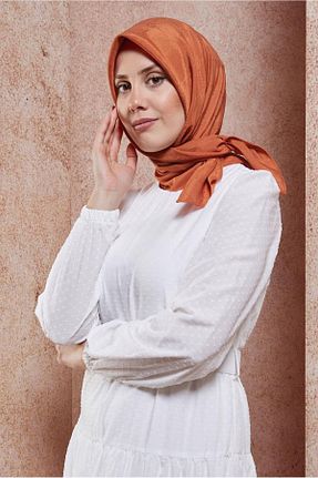روسری نارنجی پلی استر Alvina - کد 830192678