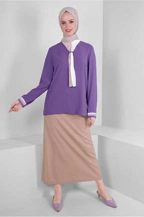 دامن حجاب بژ زنانه Straight Alvina - کد 801208609