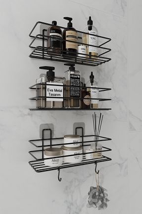 نظم دهنده حمام مشکی فلزی EVA METAL TASARIM - کد 933609001