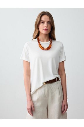 تیشرت سفید زنانه Straight Jimmy Key - کد 925639705