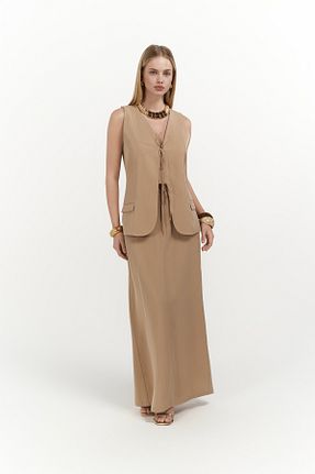 ست بالاتنه و پائین تنه قهوه ای زنانه MAİ COLLECTİON - کد 933653891