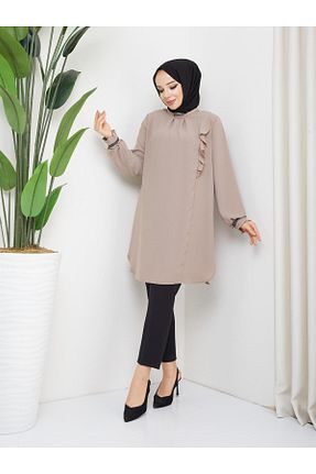 تونیک حجاب بژ زنانه مخلوط ویسکون Doque - کد 775775695