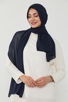 شال سرمه ای زنانه پلی استر Aisha