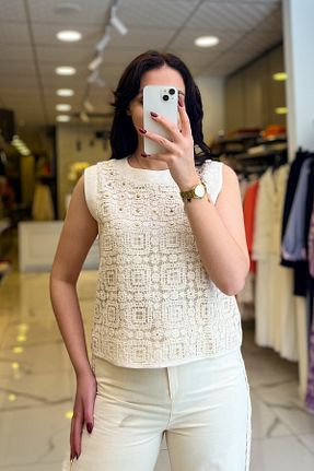 بلوز بژ زنانه ساده Vosse - کد 933677989