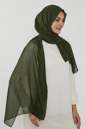 شال خاکی زنانه پلی استر Aisha