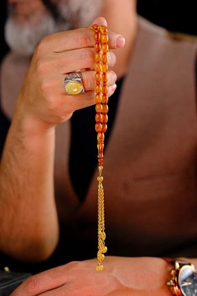 تسبیح زرد کهربا dergah tesbih - کد 934400440