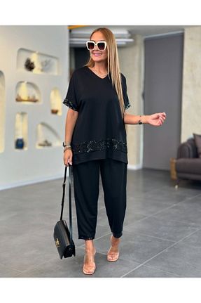 ست بالاتنه و پائین تنه مشکی زنانه بافتنی Kokosh moda - کد 927574659