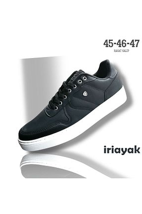 کفش اسنیکر مشکی مردانه بند دار İriayak - کد 884648073