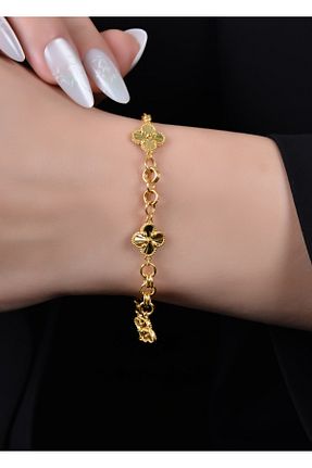 دستبند طلا رنگی زنانه 14 عیار B.S. SÖYLEMEZ KUYUMCULUK VE EMLAK - کد 934396941