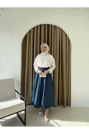 دامن حجاب سرمه ای Balon Melike Tatar - کد 933704493