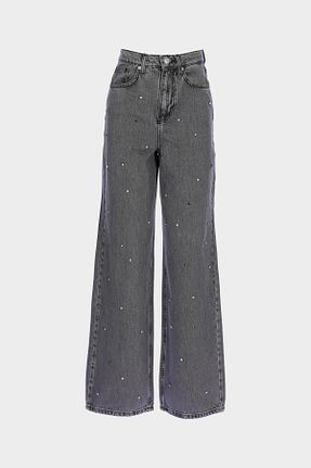 شلوار جین طوسی زنانه پاچه گشاد CROSS JEANS - کد 933707624