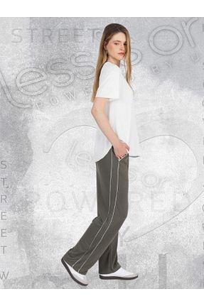 شلوار کرمگن خاکی زنانه Relaxed less is or - کد 933750645