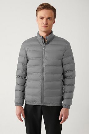 کاپشن طوسی مردانه پلی استر Avva - کد 780365661