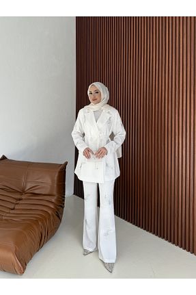 ست بالاتنه و پائین تنه حجاب نباتی زنانه رگولار Melike Tatar - کد 933763173
