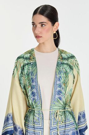 کلاه و ابایا زرد زنانه پلی استر Zühre - کد 823664832