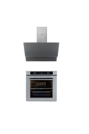 ست هود و اجاق گاز طوسی گارانتی نمایندگی رسمی Luxell - کد 933840475