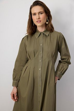 لباس حجاب خاکی زنانه نیمه فیت Touche Prive - کد 933794369