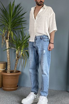 شلوار آبی مردانه پنبه ای Alışveriş Sokağı - کد 865436068