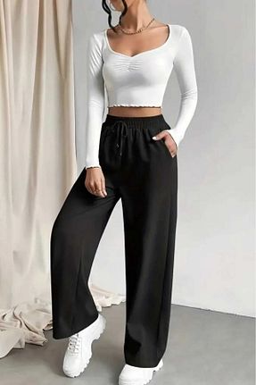 شلوار کرمگن مشکی زنانه رگولار MNKSPORT - کد 933807317