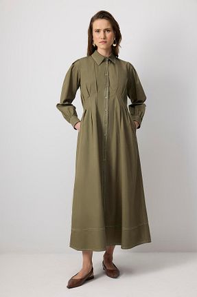 لباس حجاب خاکی زنانه نیمه فیت Touche Prive - کد 933794369