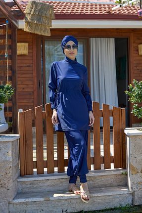 مایو حجاب سرمه ای زنانه ساده NS Tasarım Tesettür Mayo - کد 814620464