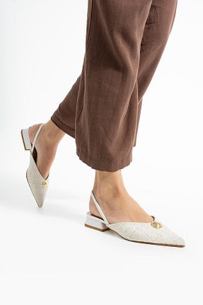 بابت سفید زنانه چرم لاکی Gökçe Shoes - کد 933798838