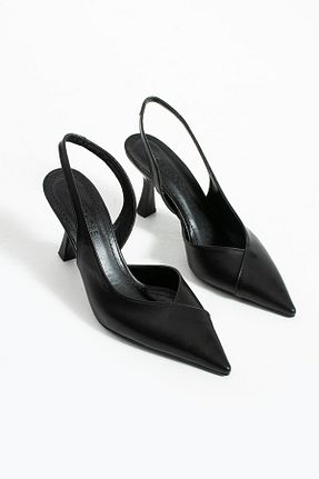 کفش پاشنه بلند کلاسیک مشکی زنانه پلاستیک Gökçe Shoes - کد 933832067