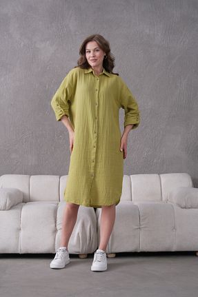 پیراهن رنگی زنانه اورسایز QAWWA - کد 929346563