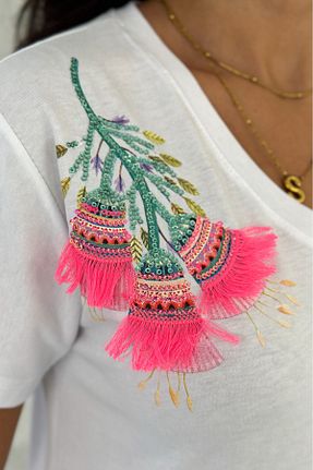تیشرت سفید زنانه Relaxed FEMELLE - کد 933839004