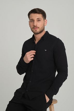 پیراهن مشکی مردانه اسلیم فیت Klothy - کد 933863809