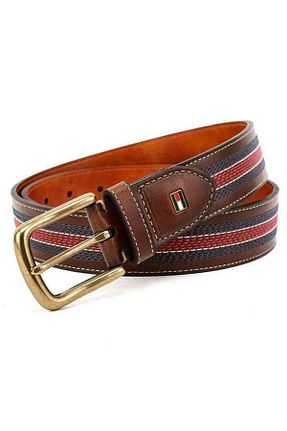کمربند قهوه ای مردانه چرم خالص Tommy Hilfiger - کد 29220359