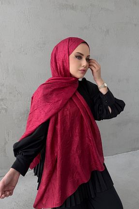 شال قرمز زنانه ابریشم Byedauzunlar - کد 933873316