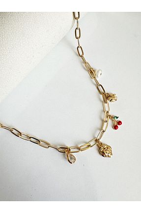 گردنبند جواهر زرد زنانه منجق NevoAccessory - کد 934770180