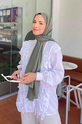 شال خاکی زنانه پنبه ای lamelif - کد 933899884