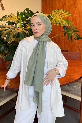 شال سبز زنانه پنبه ای lamelif - کد 933900010