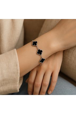 دستبند نقره مشکی زنانه 925 عیار Monella - کد 933595333